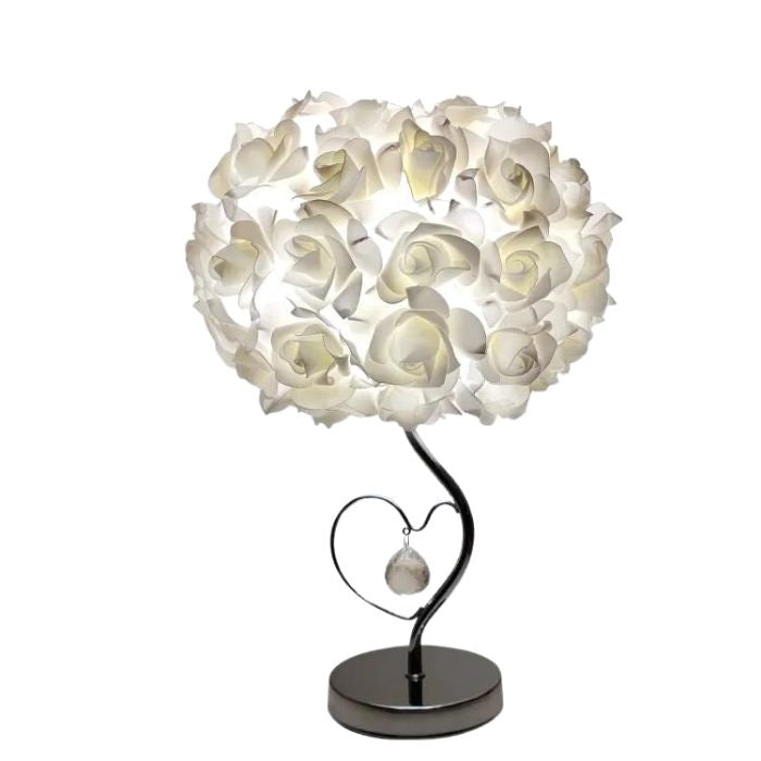 magnifique lampe de chevet en forme de bouquet de rose blanche lampe de chevet originale lampe de chevet design idee cadeau parfaite pour un couple