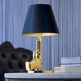 lampe de chevet pistolet design or et argent 